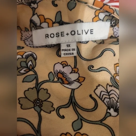 Rose + Olive Liberty Floral Button-Down Blouse - Picture 3 of 4